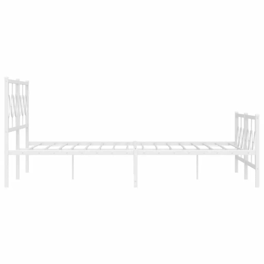 Giroletto con Testiera e Pediera-Struttura Letto Metallo Bianco 183x213 cm 912186