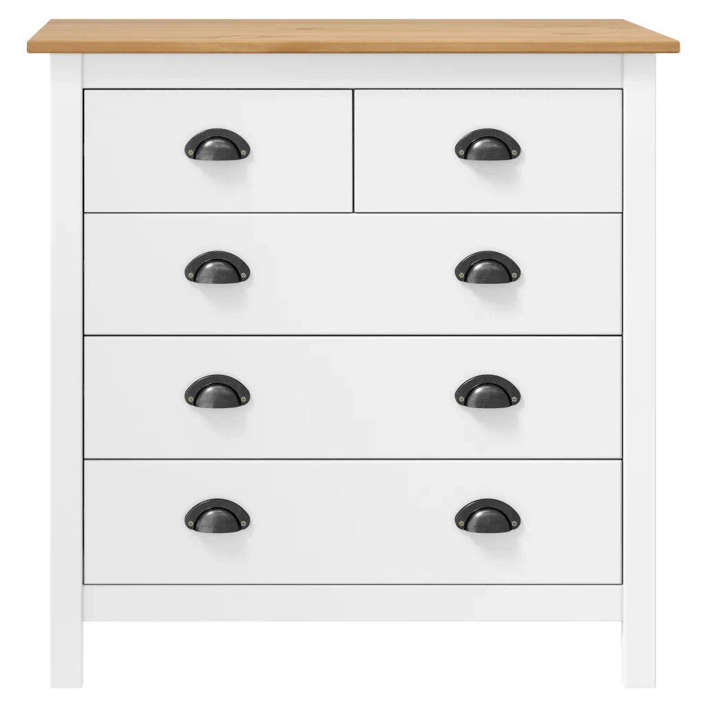 Credenza Hill Bianca 79x40x80 cm in Legno Massello di Pino cod mxl 15165
