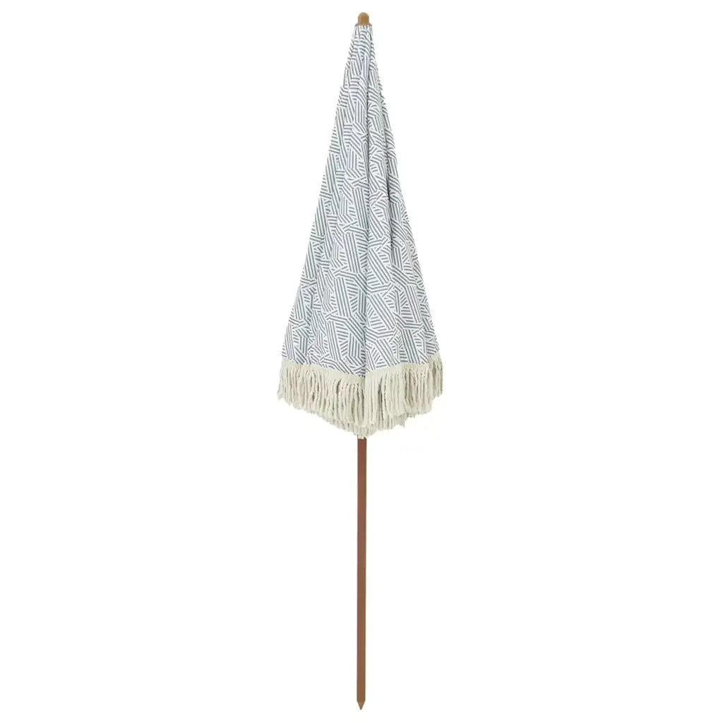 Ombrellone da Spiaggia Grigio e Bianco 160 x 160 x 196 cm 42006681