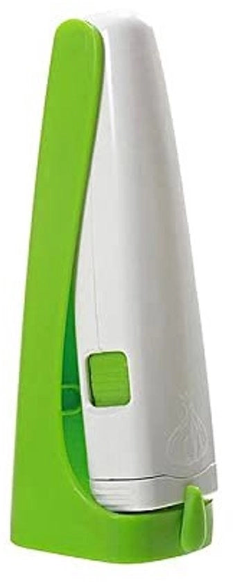 Strumento per la preparazione dell'aglio - Manopola ergonomico - Manicotto in acciaio inossidabile - Aglio/Peperoncino/Radice di rapa - Design semplice - Sicuro e non tossico - Affettatrice per aglio