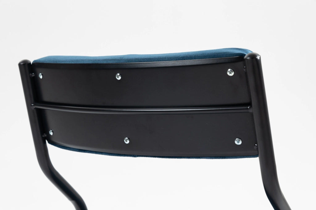 Set di 2 sedie pieghevoli imbottite blu in acciaio