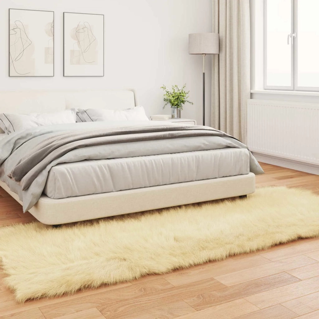 Tappeto in finta TAFALLA Crema 80 x 250 cm Poliestere 42021502