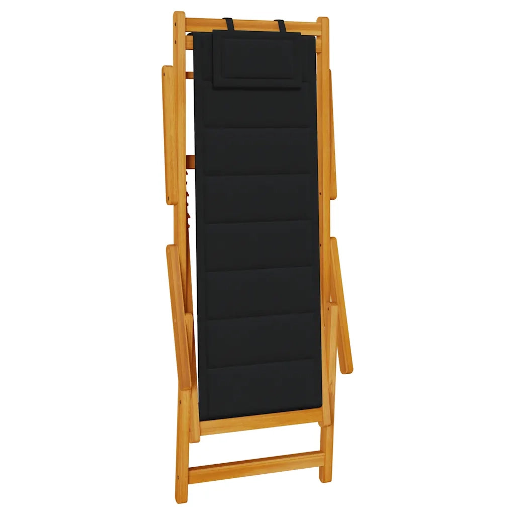 Sedia da Spiaggia Pieghevole Braccioli Legno Acacia&Textilene 4108066