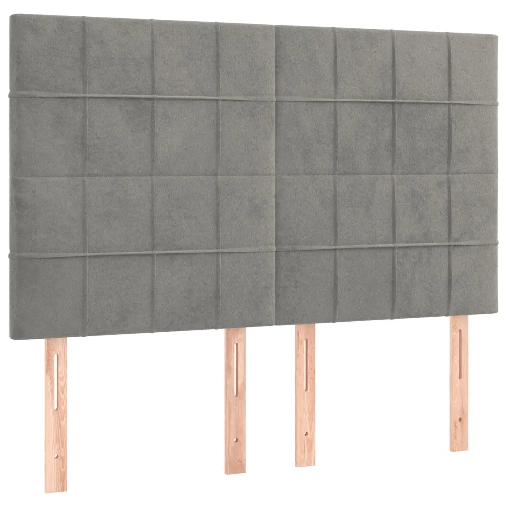 Testiera Grigio Chiaro 144x5x118/128 cm Velluto 3116380