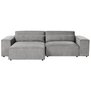 Divano angolare modulare a 2 posti a destra Divano componibile in tessuto grigio con gambe nere Soggiorno moderno