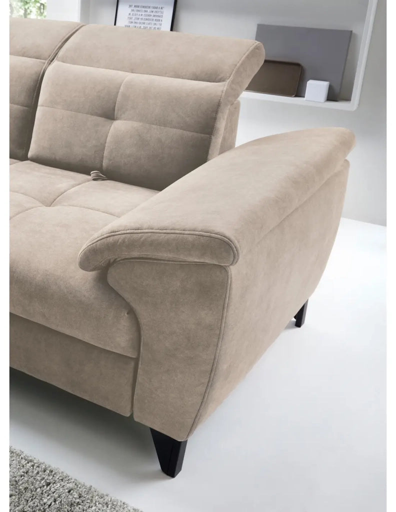 Divano ad angolo Beige 5 posti angolo sinistro 5 posti comfort INFERNO