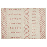 Tappeto beige e rosa in cotone 140 x 200 cm motivo geometrico rettangolare soggiorno camera da letto