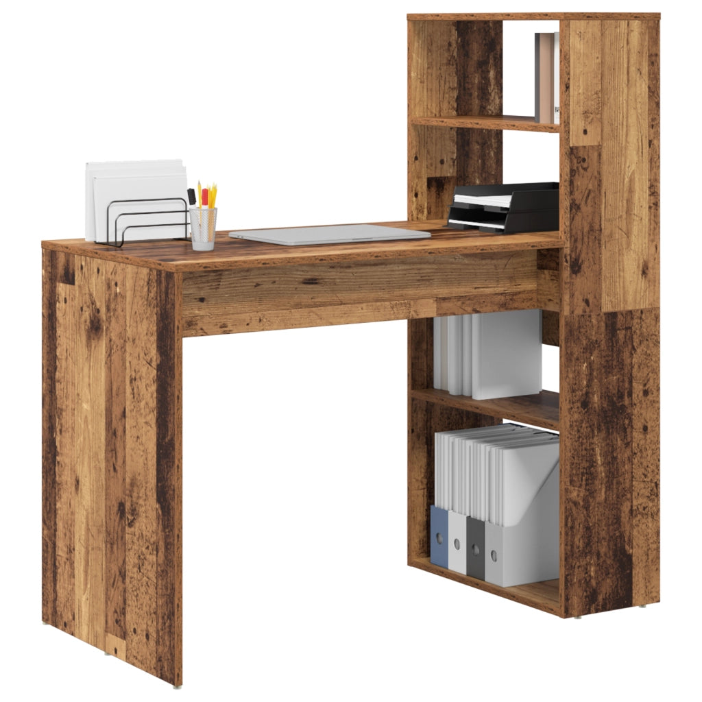 Scrivania con Archiviazione Legno Vecchio 113x54x120 cm Legno Ingegnerizzato