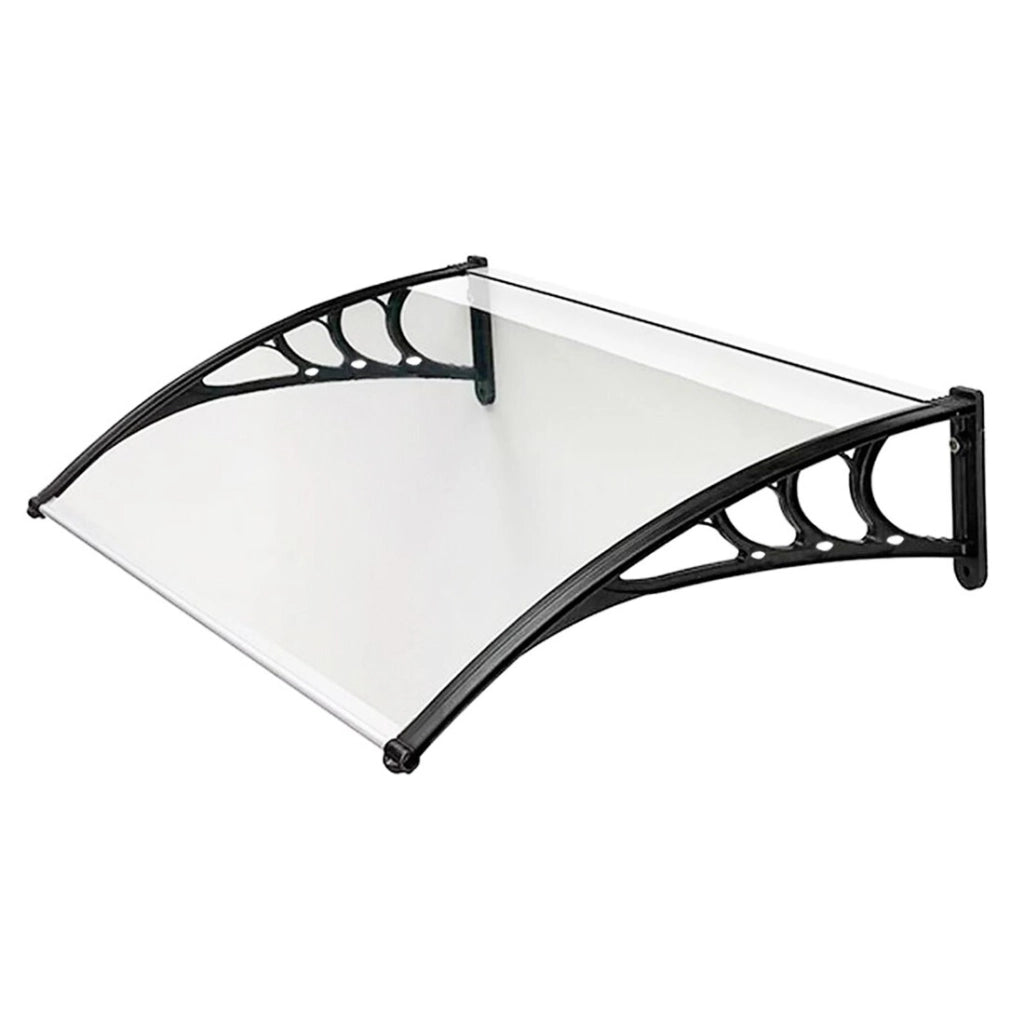 Pensilina Tettoia 100x80 Cm Esterno Porta Ingresso Trasparente Modulare Tetto Copertura Policarbonato