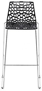 Upon Spider Fix - Sgabello da Bar, 44 x 53 x 96 cm, Colore: Nero Lucido
