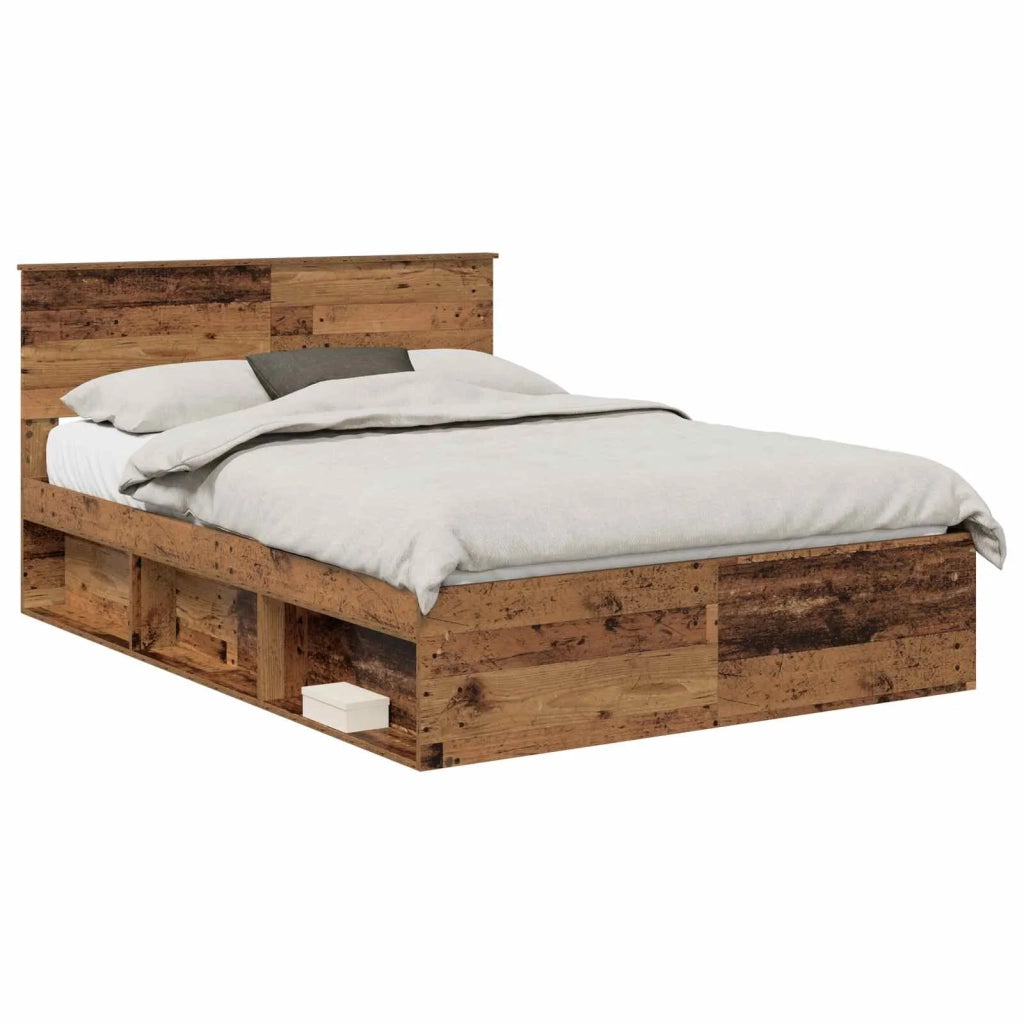 Struttura del letto con testiera Legno vecchio 140 x 190 cm
