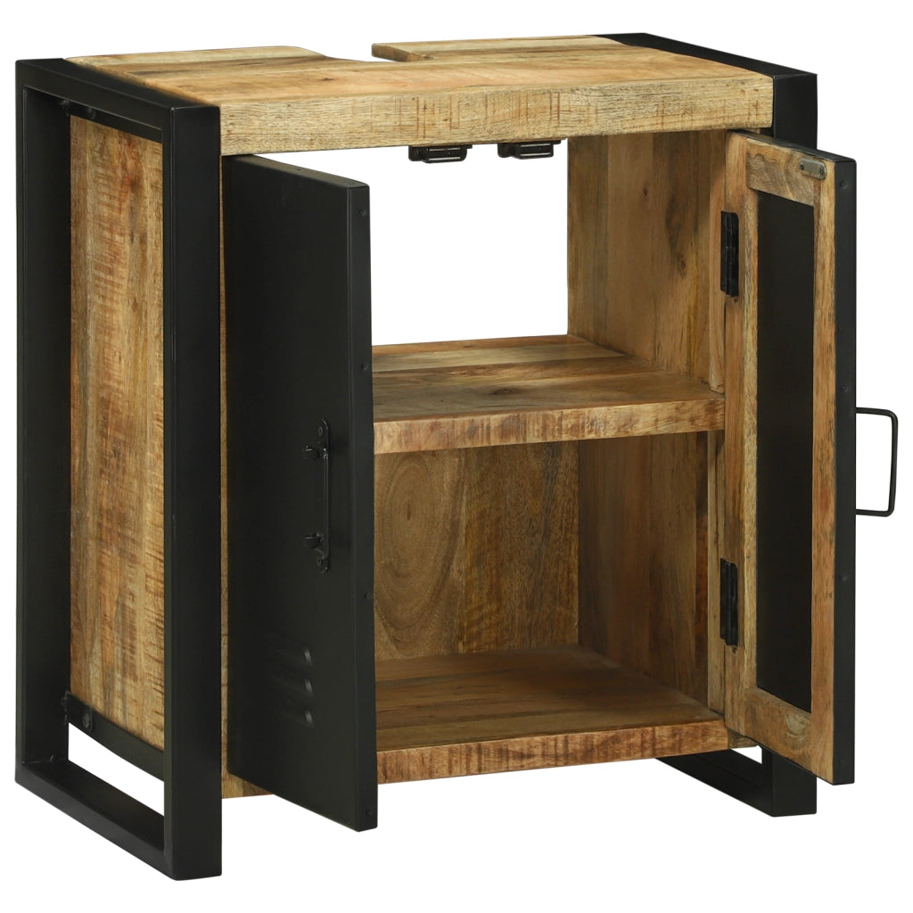 Mobile lavabo 55x35x60 cm in legno massello di mango