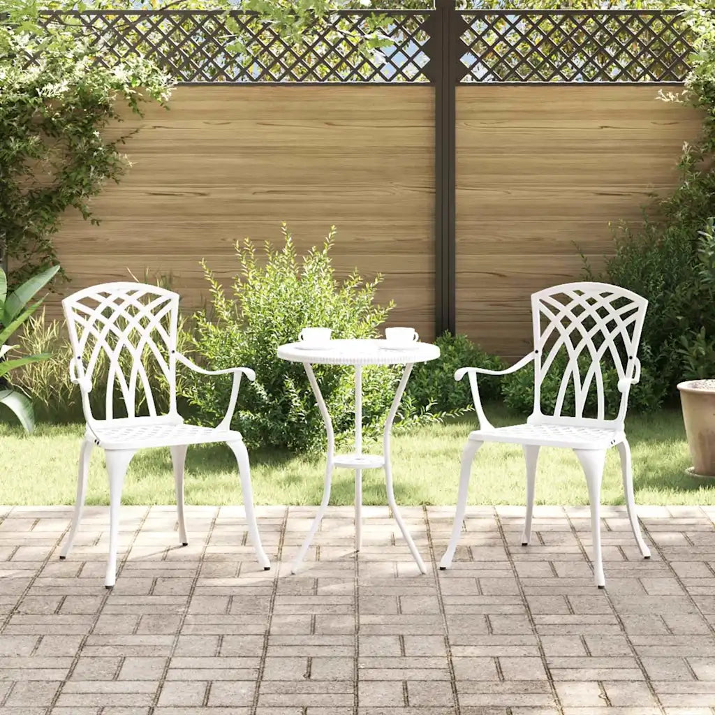 Sedia da Giardino 2 pz | Sedie da Esterno Bianco 53 x 51 x 88,5cm Alluminio