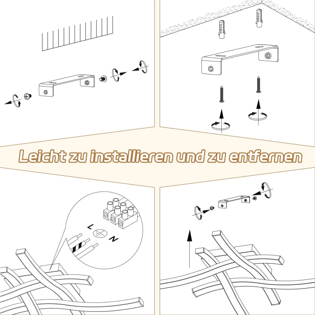 ZMH Lampada da Soffitto LED 24W Legno 3000K Luce Calda Design Moderno Nero Metallo per Corridoio Ufficio Soggiorno