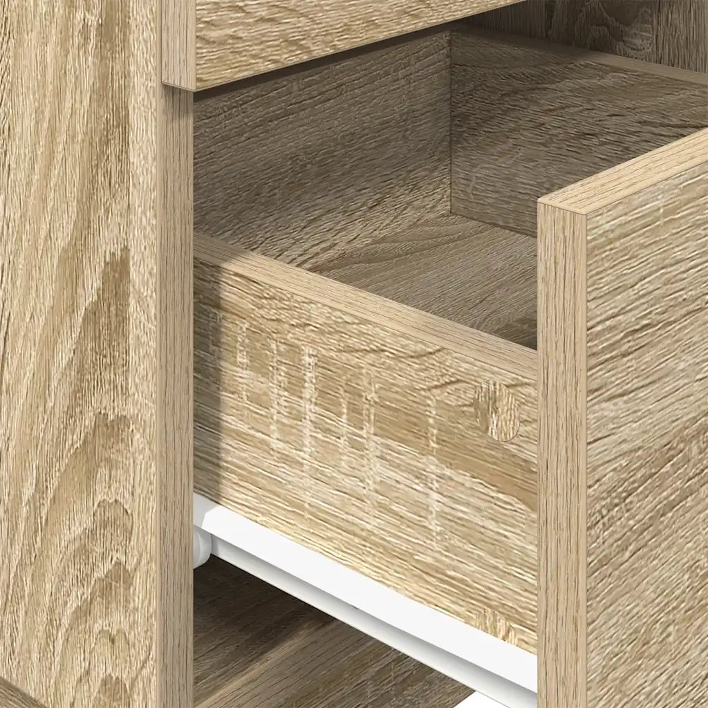 vidaXL Comodino con 2 Cassetti Rovere Sonoma 36x36x68 cm
