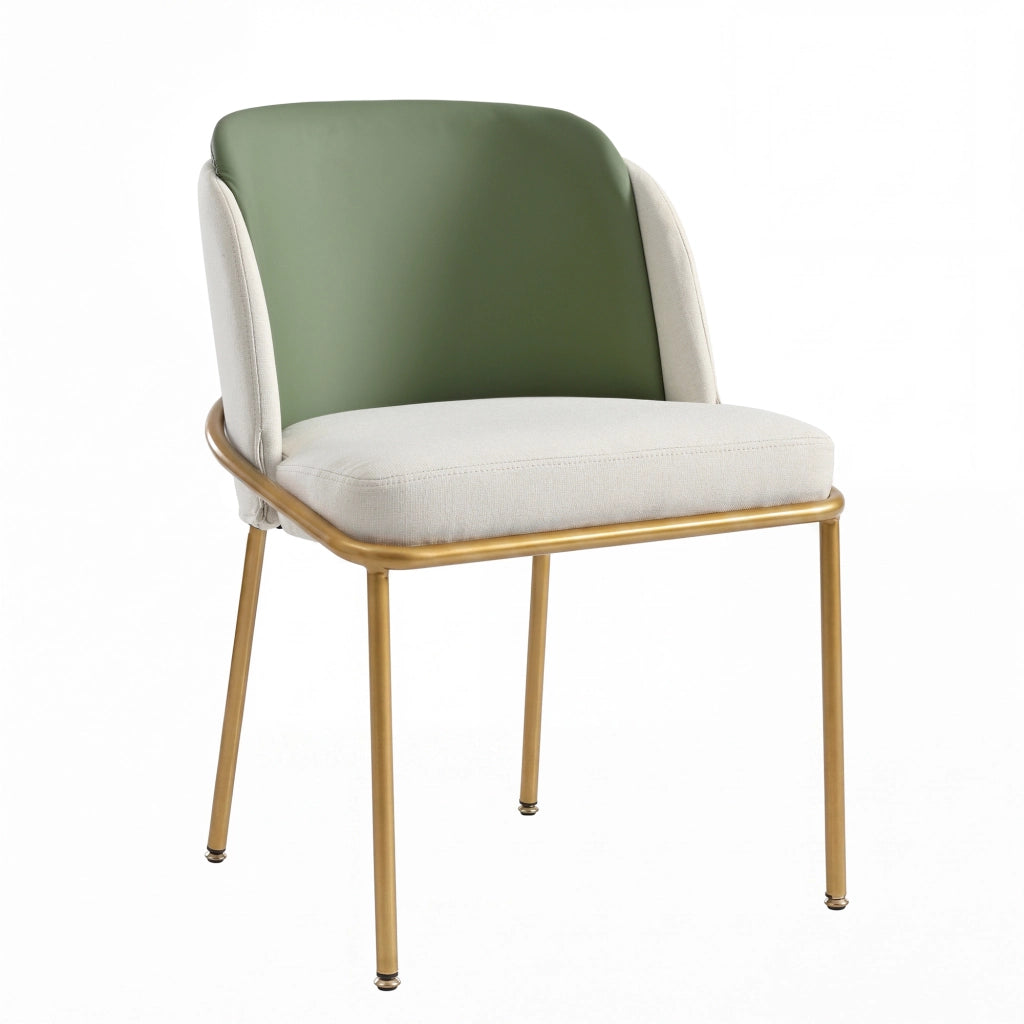 SEDIA da pranzo nordica, 44.5x50.8 cm, PVC verde/oro, Set da 4 pezzi