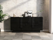 Credenza Soggiorno 3 Ante ¨C MINIMAL ¨C Nero, Truciolato, 160x60x35