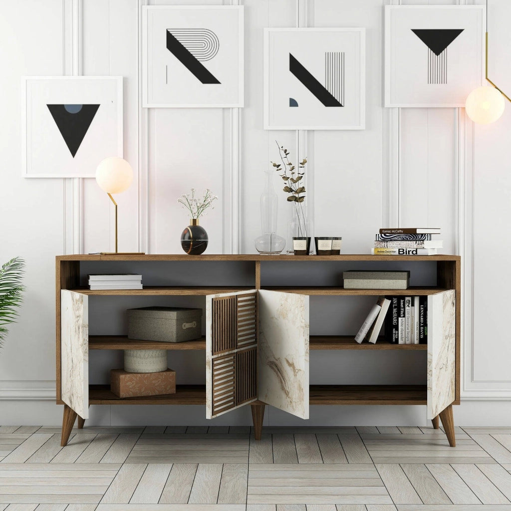 Madia Benjamin, Credenza Cassetti, 160x35x78h cm Marrone Noce