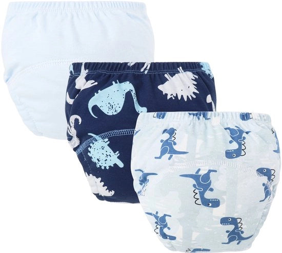 Set di 3 pezzi di biancheria intima per bambini - Pantaloncini di cotone per bambini - Pantaloncini di toilet training riutilizzabili per bambini - Dischetti per bambini respiro - Adatti a bambini di 0 - 6 kg