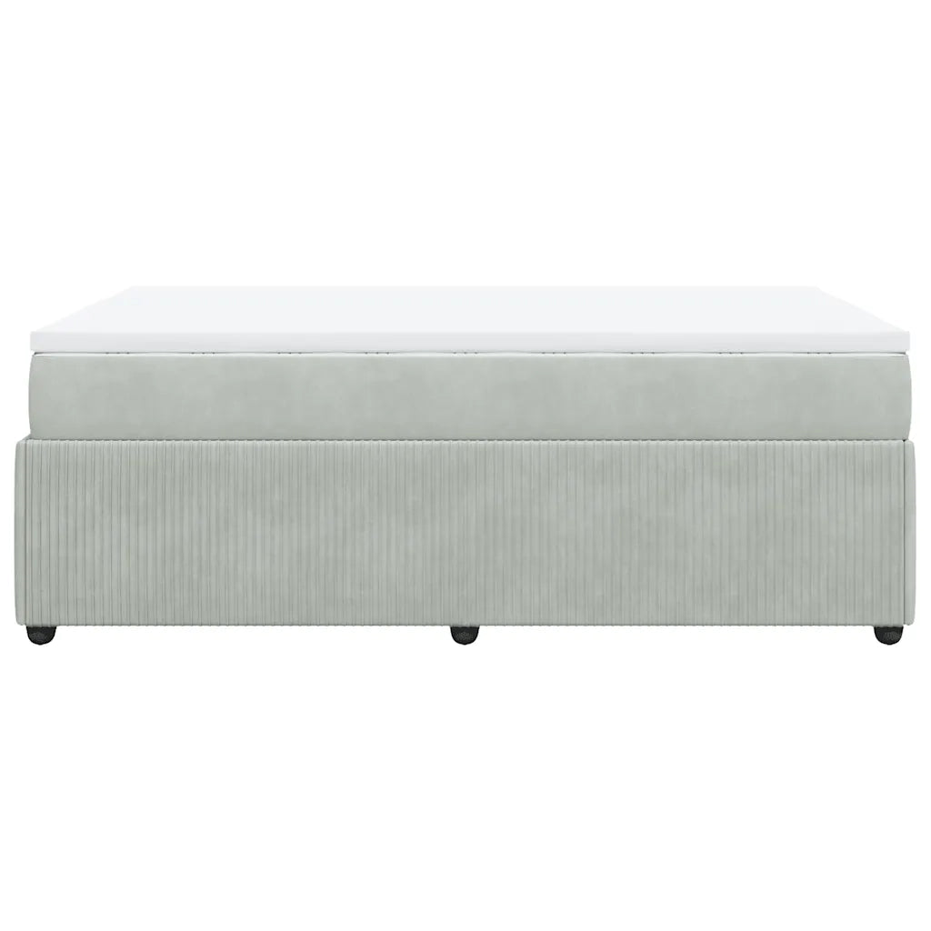 vidaXL Giroletto a Molle con Materasso Grigio Chiaro 120x200cm Velluto