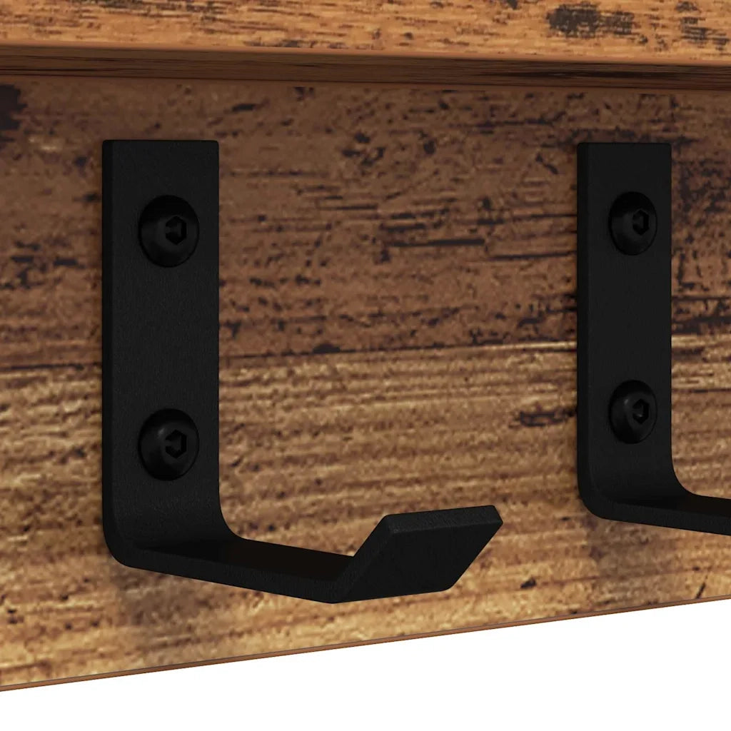 Appendiabiti a muro Legno vecchio 40 x 10,5 x 10,5 cm CFW2085638