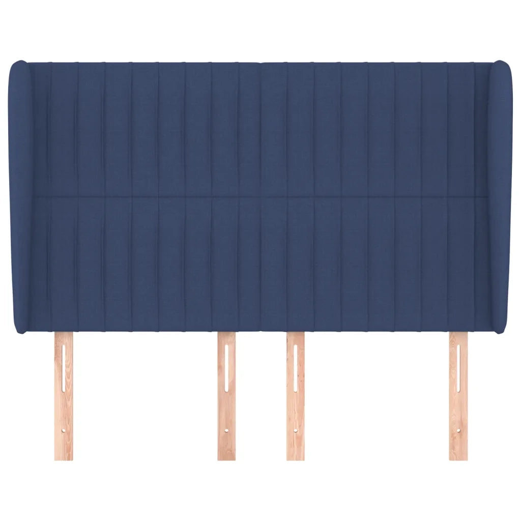 Testiera ad Orecchio-Testata con Orecchie Blu 147 x 23 x 118/128 cm in Tessuto 117510