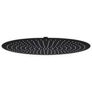 Soffione doccia a pioggia soffione doccia a spruzzo doccetta accessorio da bagno acciaio inox 50 cm rotondo nero 02_0002076