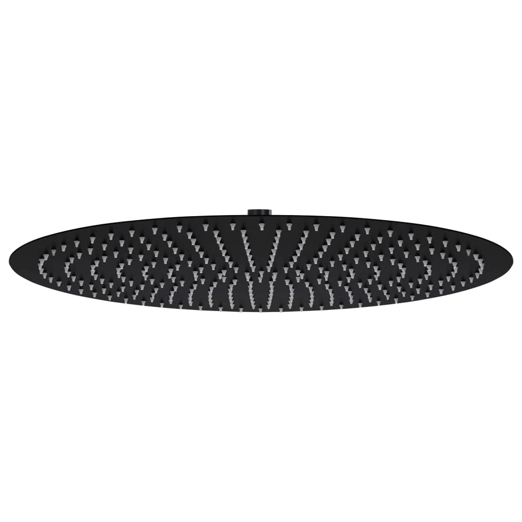 Soffione doccia a pioggia soffione doccia a spruzzo doccetta accessorio da bagno acciaio inox 50 cm rotondo nero 02_0002076