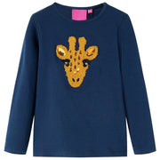 Maglietta per Bambini a Maniche Lunghe Blu Marino 140cod mxl 84107