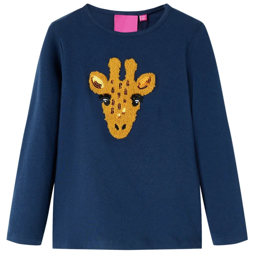 Maglietta per Bambini a Maniche Lunghe Blu Marino 140cod mxl 84107