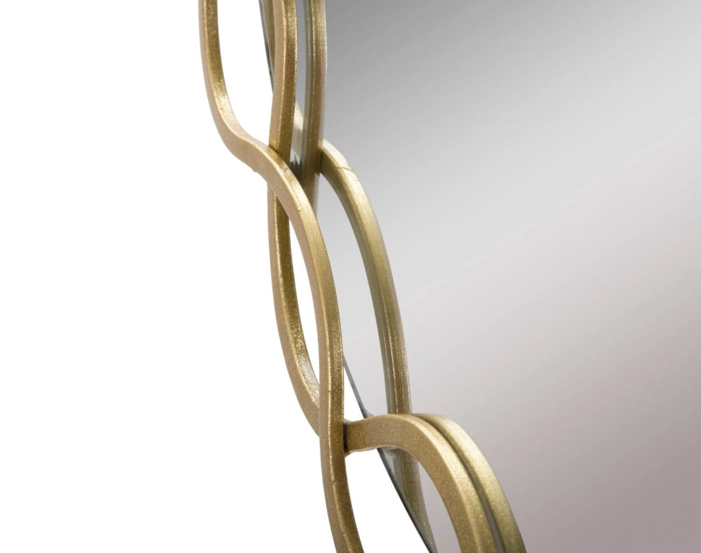 Specchio Eleonor 73,5x2x72 cm in Ferro e MDF Oro