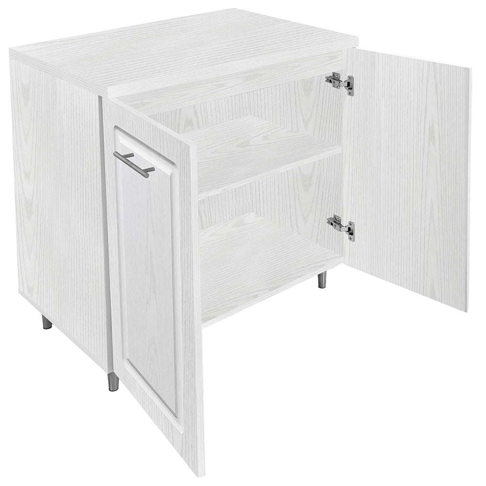 Mobile Cucina Base 2 Ante Componibile in Legno Bianco Frass. Classico 80x50 H85cm