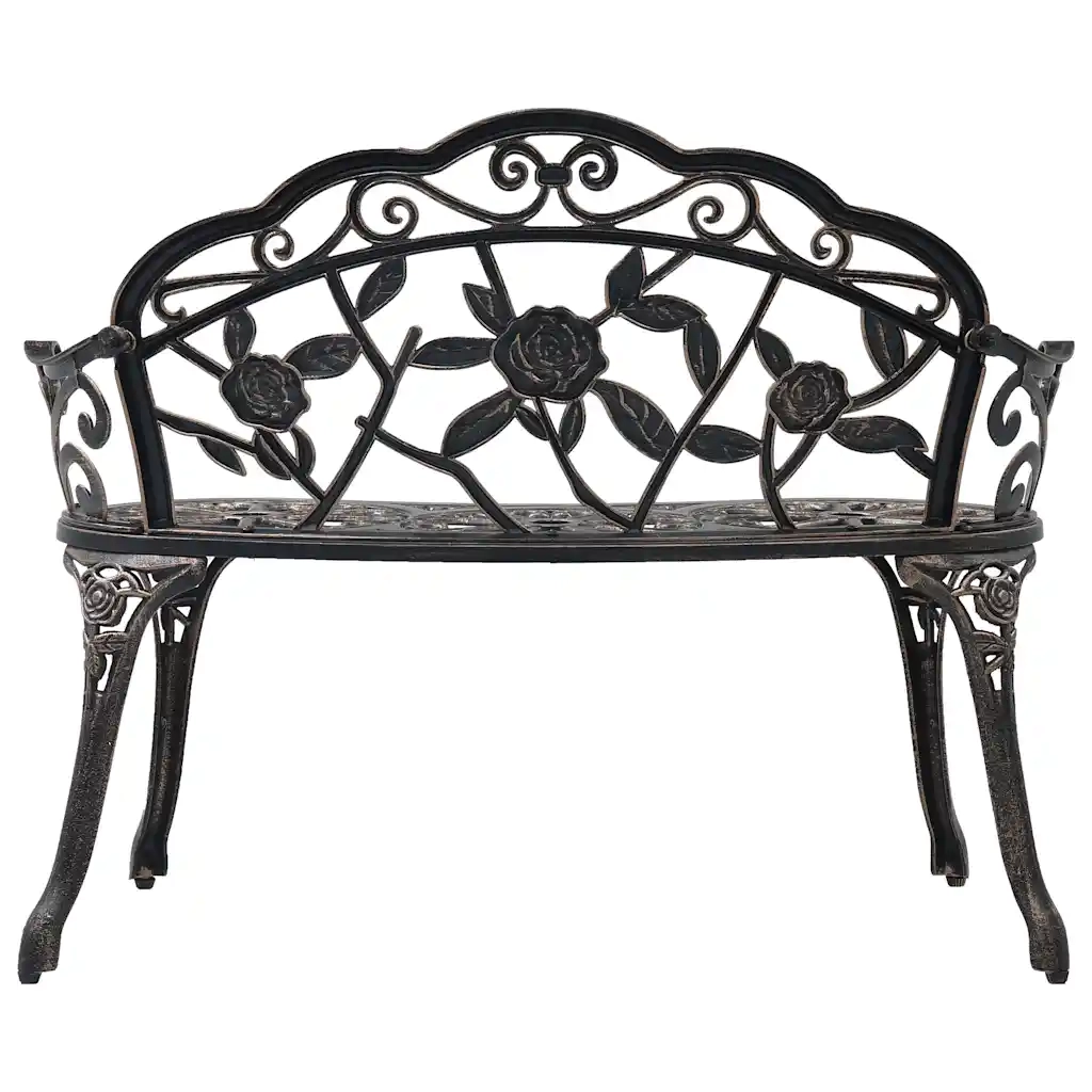 Panca da Giardino | Panchina da Bistrot 100 cm Bronzo in Alluminio Pressofuso