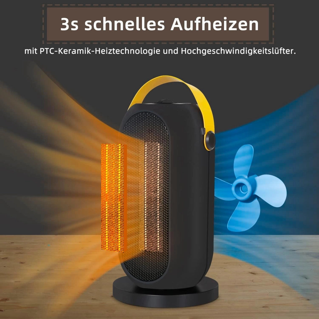ZMH Termoventilatore Ceramico PTC 1200W Silenzioso Protezione Surriscaldamento Portatile per Interni