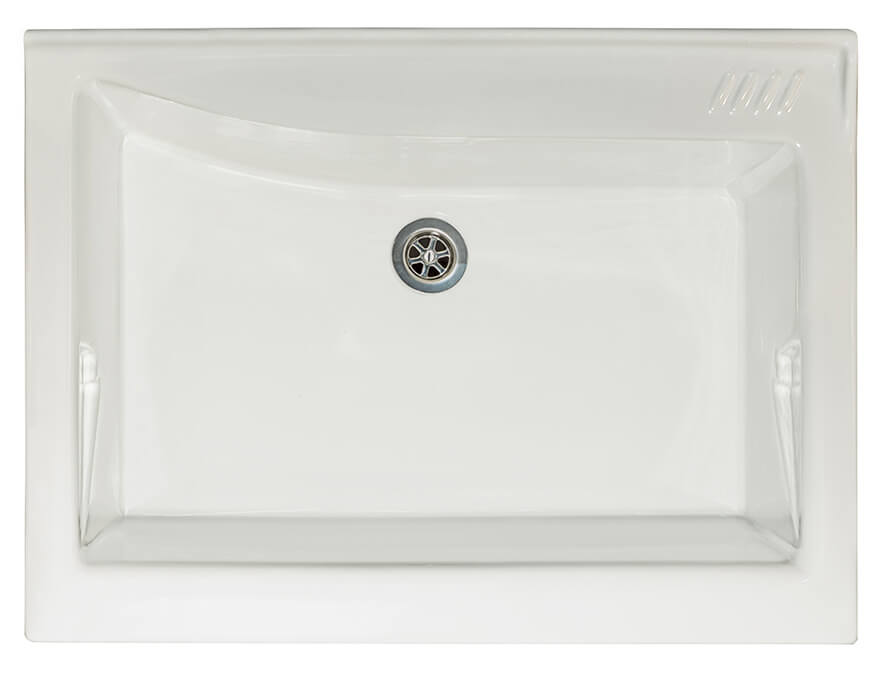 Mobile Lavatoio 83x60x87 cm 2 Ante Asse in Legno Montegrappa Acqua Marella Bianco Lucido