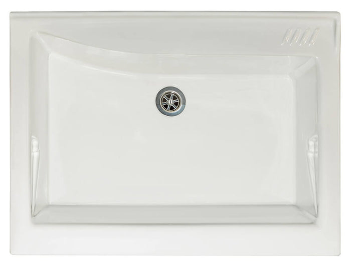 Mobile Lavatoio 83x60x87 cm 2 Ante Asse in Legno Montegrappa Acqua Marella Bianco Lucido