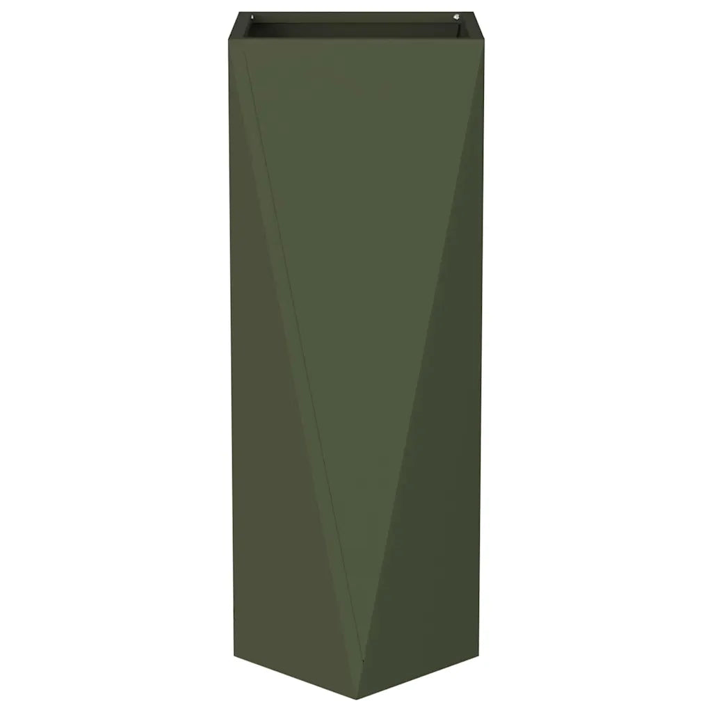 Fioriera 2 pcs Verde oliva 30 x 30 x 75 cm Acciaio 883773