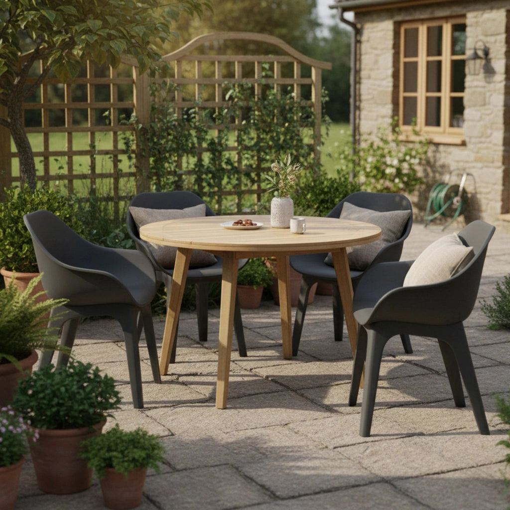 Beachfield, Sedia da Esterno 4 Sedie Made in Italy, Nero Antracite