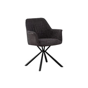 Sedia LUCIA – Bouclé Grigio & Schienale in PU Grigio chiaro – H82.5 × L62 × P63 cm – Stile design
