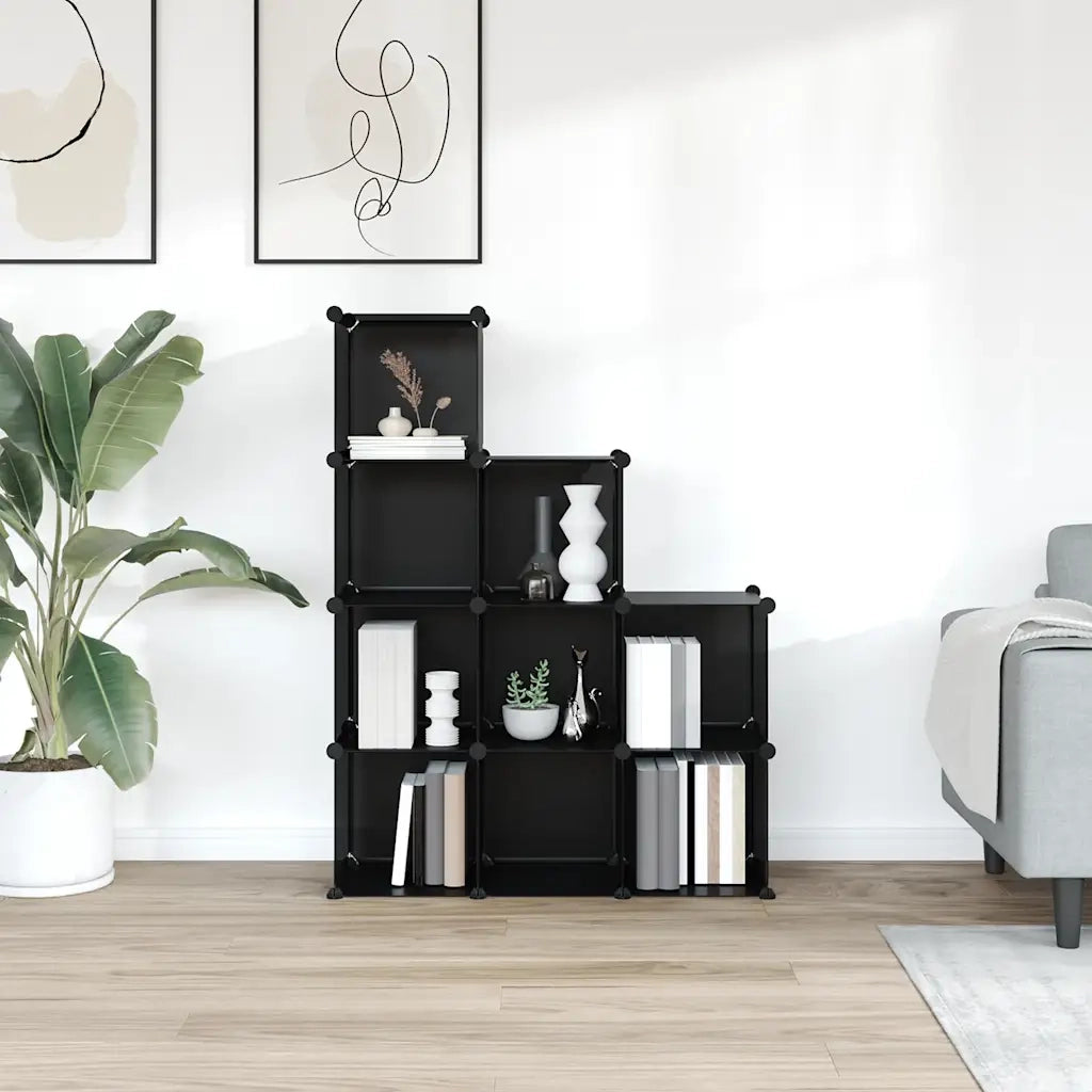 Organizzatore Portaoggetti con 9 Cubi Nero in PP CFW5828619
