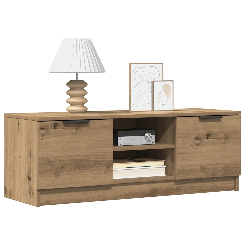 Mobile TV Marrone Artigianale 102x35x36,5 cm Legno Multistrato 856859
