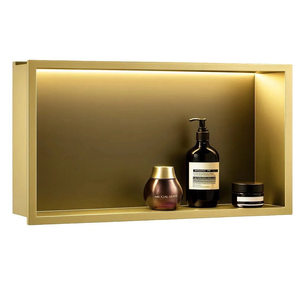 Mensola Bagno Led 30x60 Brush Gold