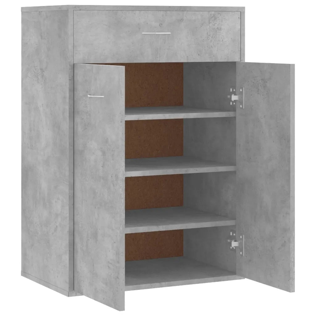 Scarpiera-Scaffale per scarpe Grigio Cemento 60x35x84 cm in Legno Multistrato
