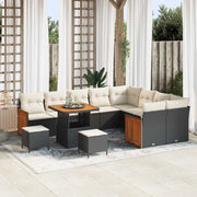 Set Divano da Giardino con cuscino 12 pcs Nero e Crema 3363210