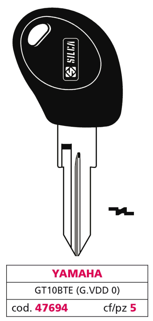 Silca CHIAVE PER AUTO GT10BTE (G. VDD 0) YAMAHA 5.00 pz