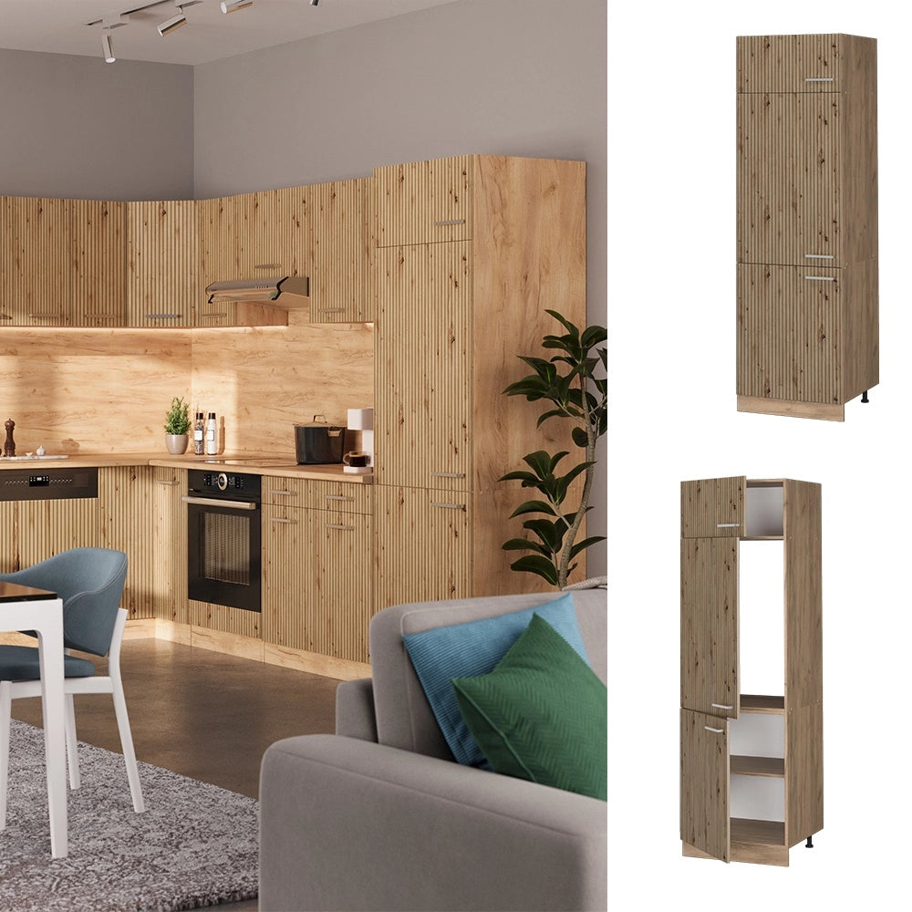 Armadio frigorifero R-Line Rovere artigianale/Rovere dorato 60 cm Vicco