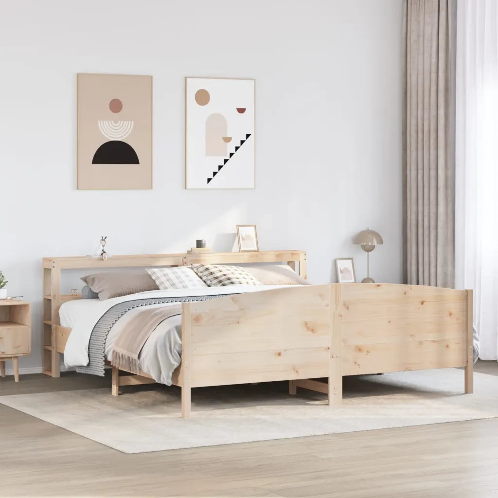 Letto senza Materasso 180x200 cm in Legno Massello di Pino