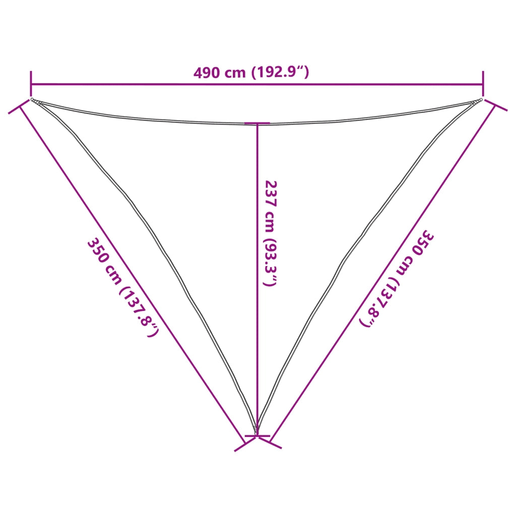 Vela Parasole | Telo Ombra | Vela da ombra 160 g/m2 Antracite 3,5x3,5x4,9 m in HDPE