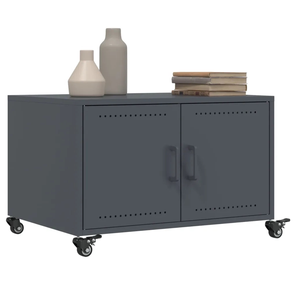 vidaXL Tavolino Antracite 68x50x43,5 cm in Acciaio Laminato a Freddo