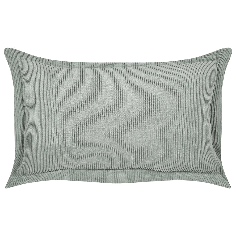 Set di 2 cuscini decorativi in velluto a coste verde chiaro 47 x 27 cm stile moderno tradizionale